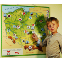 Magnetyczna mapa Polski dla dzieci (80cm x 80cm)