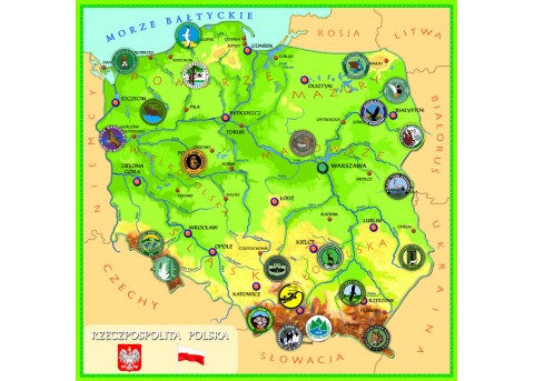 Parki narodowe - magnetyczna mapa Polski