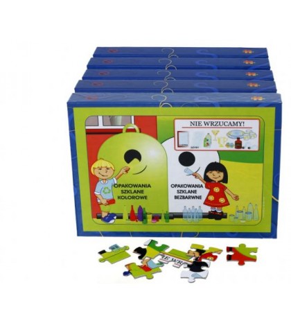Puzzle edukacyjne "Recykling" (5 pudełek w zestawie)