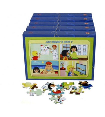 Puzzle edukacyjne "Dbam o zdrowie - higiena" (5 pudełek w zestawie)
